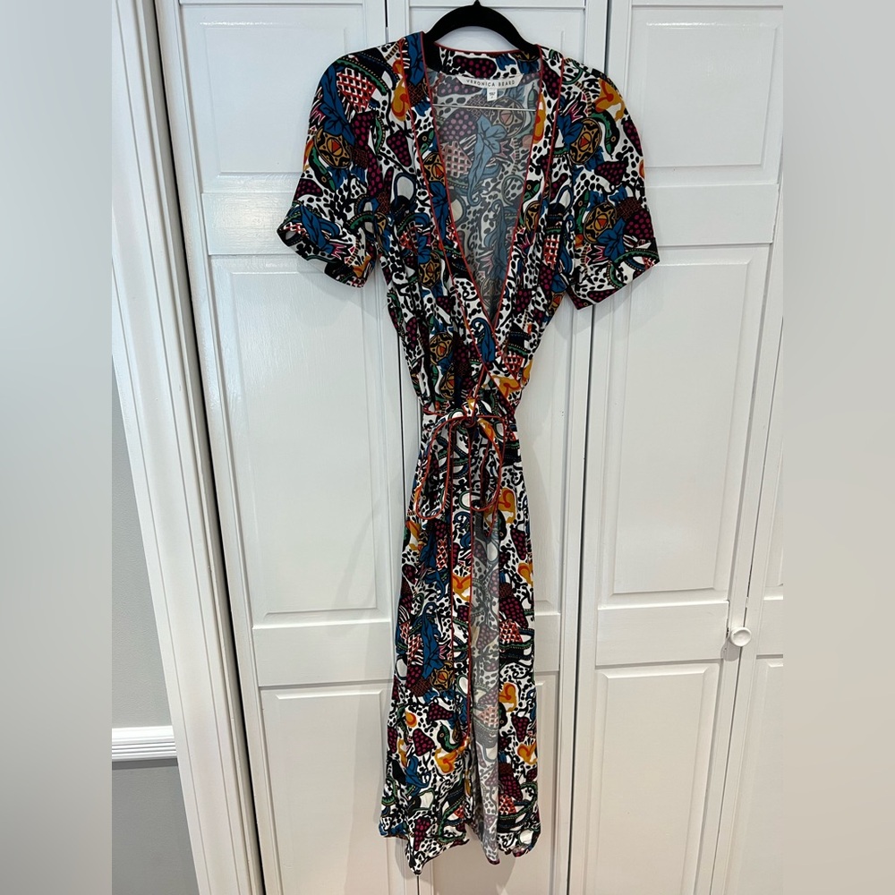 EUC Veronica Beard Serena Abstract Wrap Midi Dress - Picture 4 of 7
